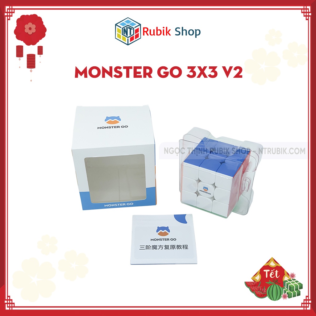 Rubik 3x3x3 GAN monster go Stickerless standard/ bản Magnetic V1/V2 (Hãng mod nam châm)