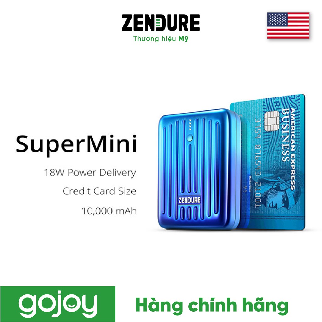 Pin dự phòng siêu nhỏ 10.000mAh typeC ZENDURE ZDSM10PD - Bảo hành chính hãng 2 năm