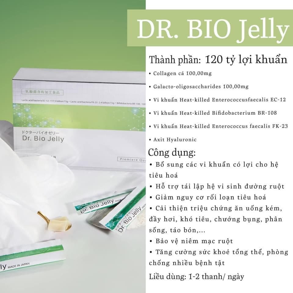 Thạch hỗ trợ tiêu hoá Dr. Bio Jelly số 1 Nhật Bản (1 hộp 30 thanh)/ Dành cho trẻ em và người lớn
