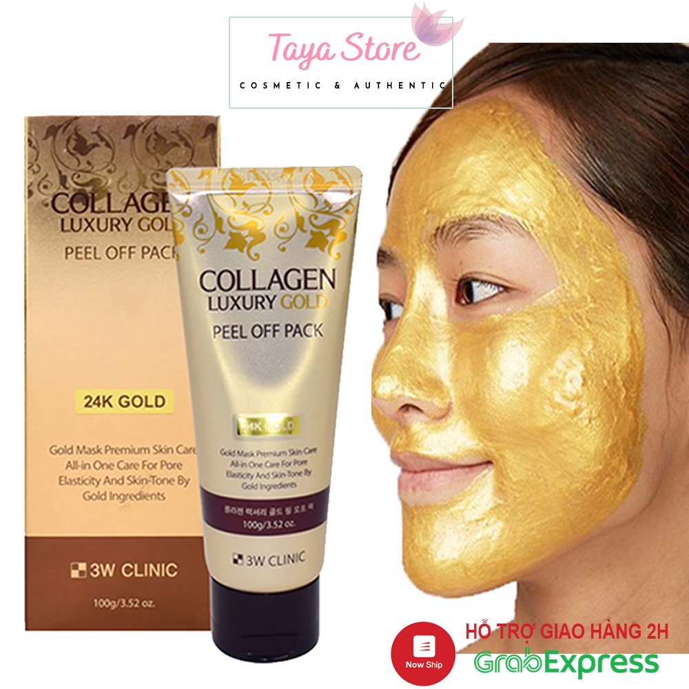 Mặt nạ lột tinh chất vàng Collagen Luxury Gold Peel Off Pack 3W Clinic Hàn Quốc 100g