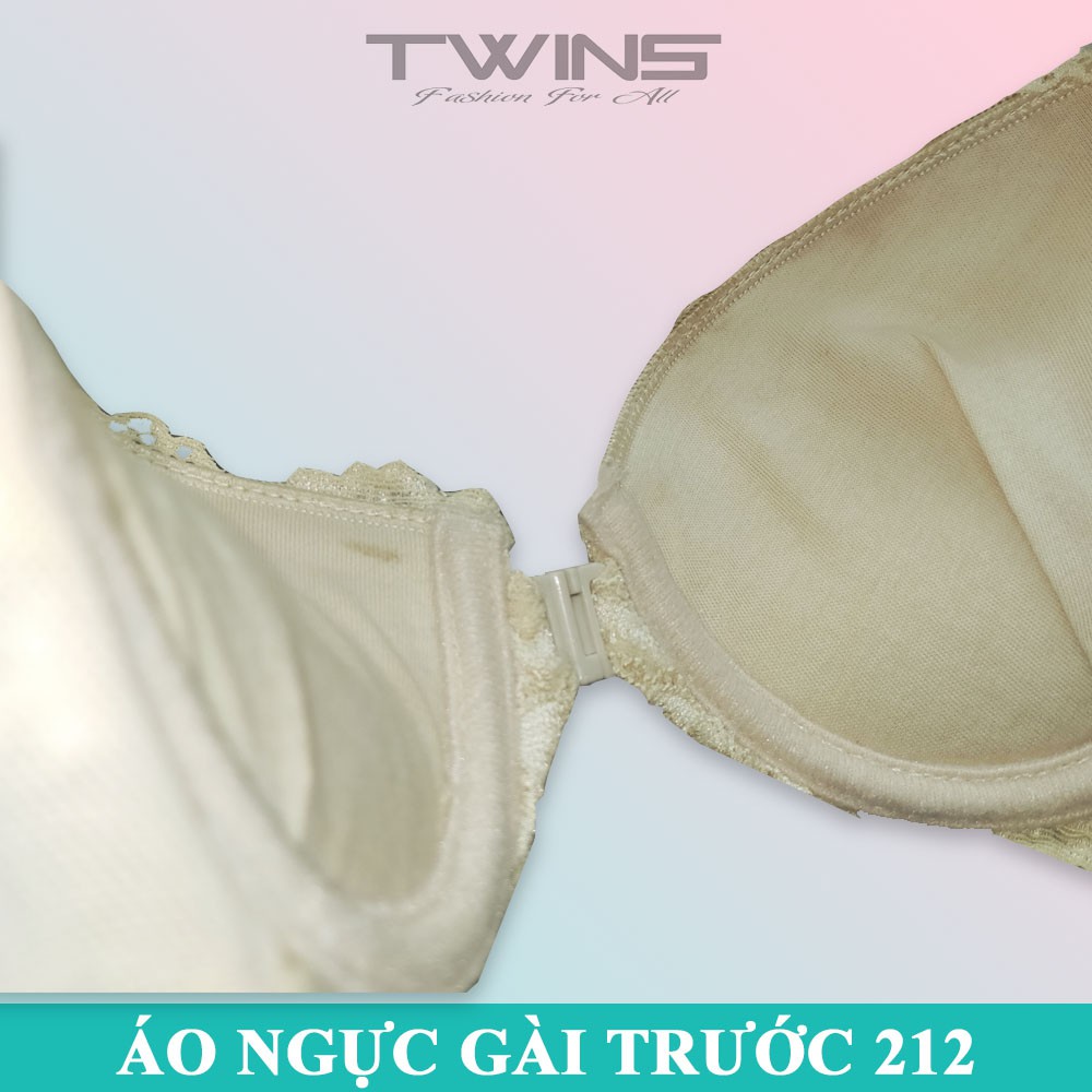 Áo ngực nữ ren cài trước nâng ngực Wat's 212 mút dày mềm mịn có gọng cúp xéo size 34-36-38
