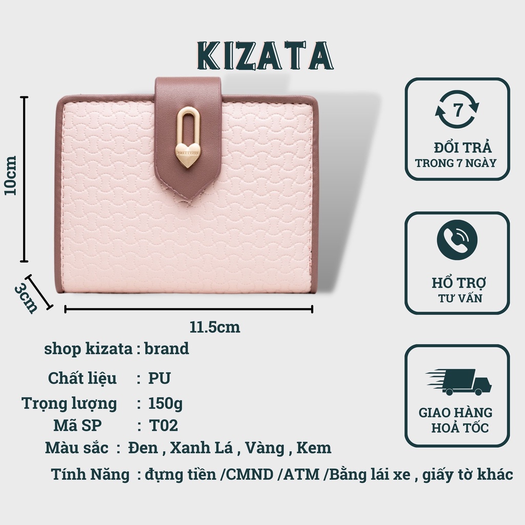 Ví Nữ Ngắn Cầm Tay Phiên Bản Mới Hàn Quốc Gập Khóa Mềm PU 2022 T02