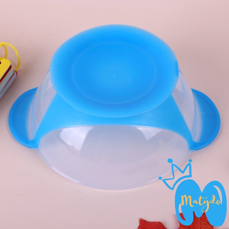 Bát chống đổ kèm thìa ăn dặm báo nóng bón cháo đút bột MATYDO chất liệu silicon an toàn cao cấp