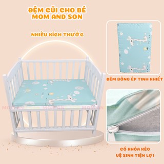 Đệm Cũi MOM AND SON Chất Liệu Bông Ép Tự Nhiên Cao Cấp Được Cải Tiến Giúp Bé Thư Giãn An Toàn Cho Bé
