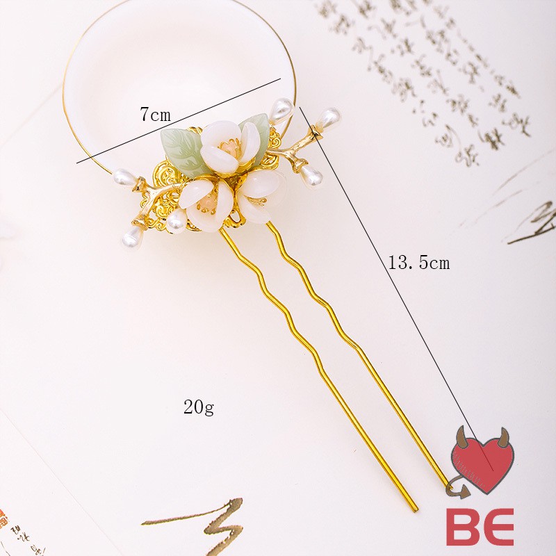 YADORNOS Trâm cài tóc hình hoa đính ngọc trai giả xinh xắn cho nữ