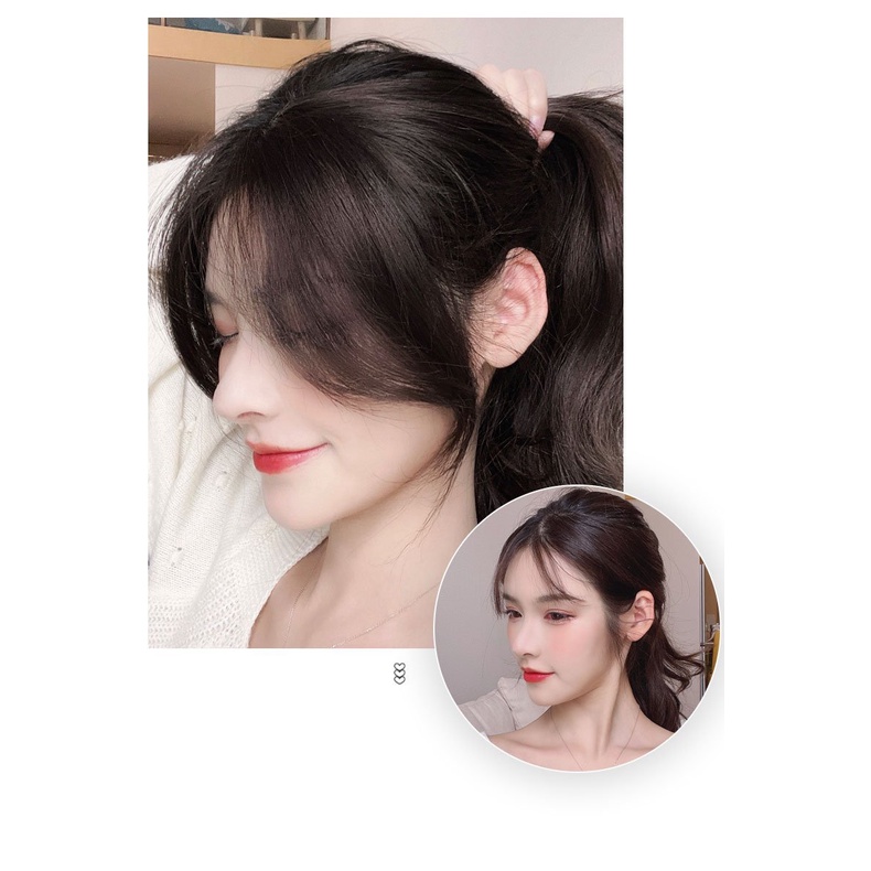 Combo 2 tóc giả mái bay phong cách Hàn Quốc Movamo kẹp tóc mái dài sang chảnh TG21