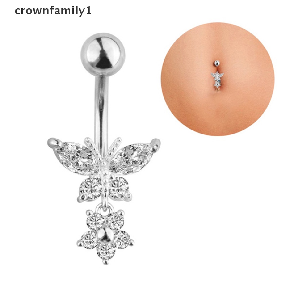 [crownfamily1] Khuyên RốN HìNh BướM ĐíNh Đá Xinh XắN