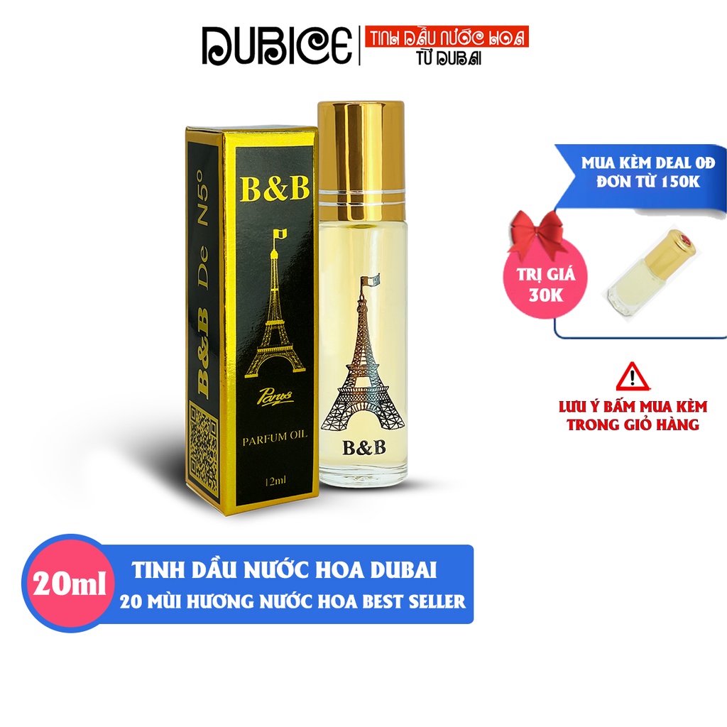 Tinh dầu nước hoa nữ B&amp;B de N5 lăn 10ml lưu hương cực lâu - dubice