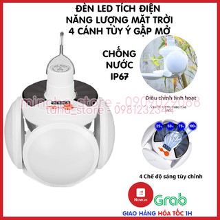 Đèn Led Tích Điện Năng Lượng Mặt Trời 4 Cánh Đuôi E27 Football UFO Lamp 4 Chế Độ Sáng Đèn Năng Lượng Mặt Trời 40W