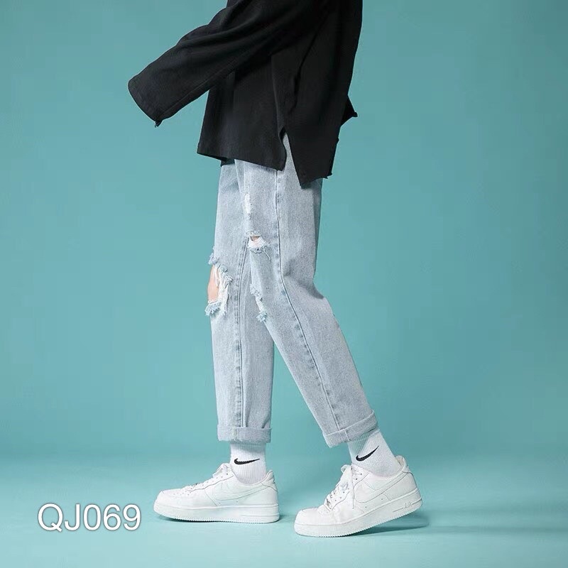 QUẦN JEAN BAGGY NAM WASH RÁCH GỐI - QJ069 - KBT.79 | WebRaoVat - webraovat.net.vn