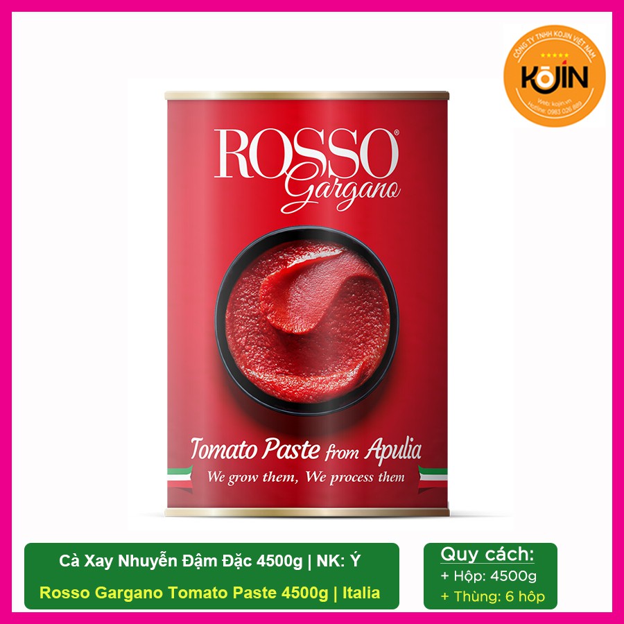 Cà Chua Đậm Đặc - Tomato Paste Hiệu Rosso Gargano 4500gr