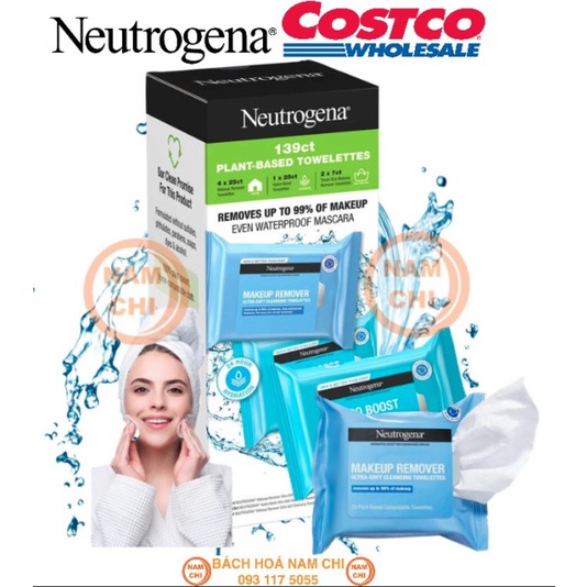 Bộ Khăn Giấy Tẩy Trang NEUTROGENA Gồm Khăn Giấy Tẩy Trang Và Khăn Giấy Cấp Ẩm Cho Da - USA