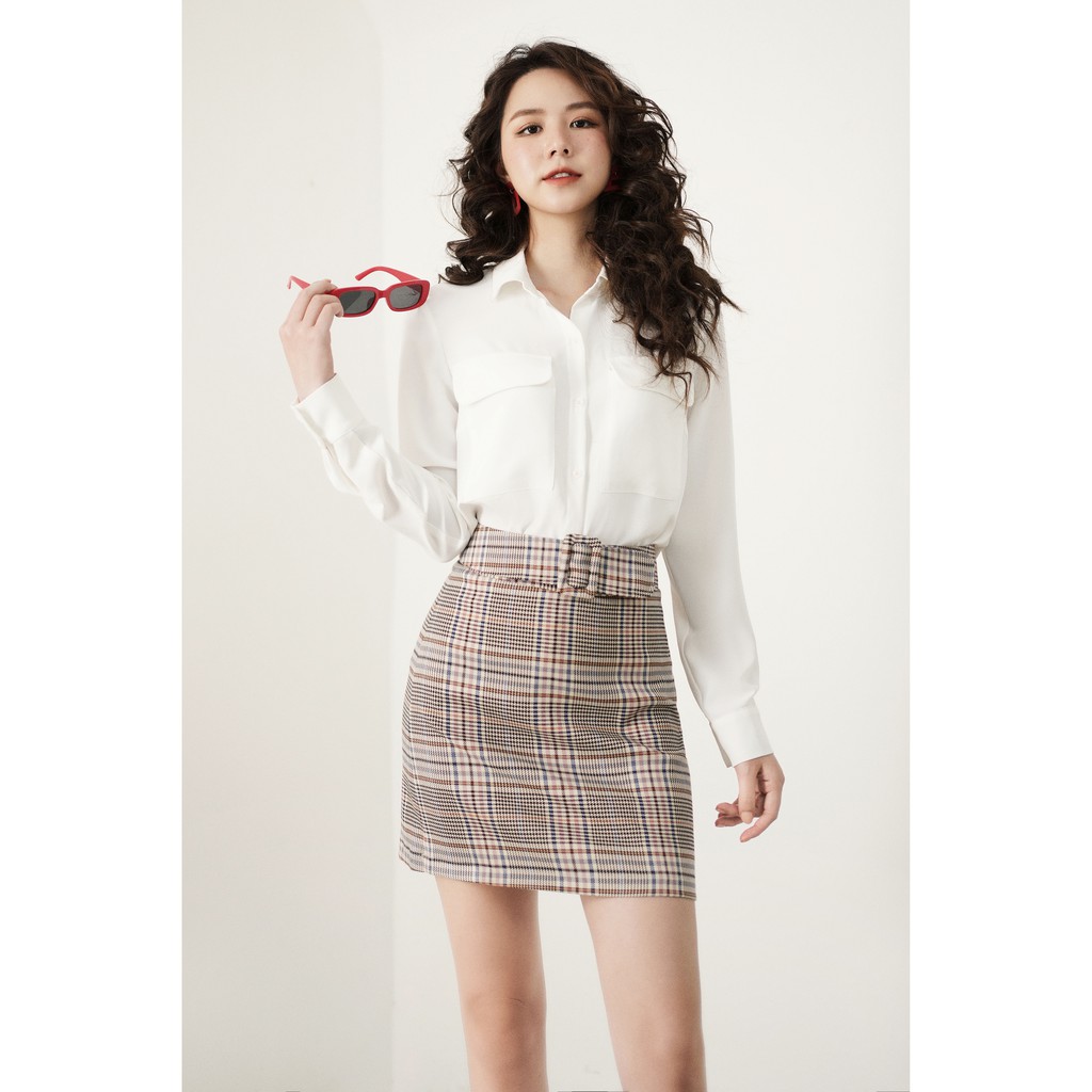 Chân váy karo xanh, hồng mặt đai bọc 1CV1030 ADORE DRESS | BigBuy360 - bigbuy360.vn