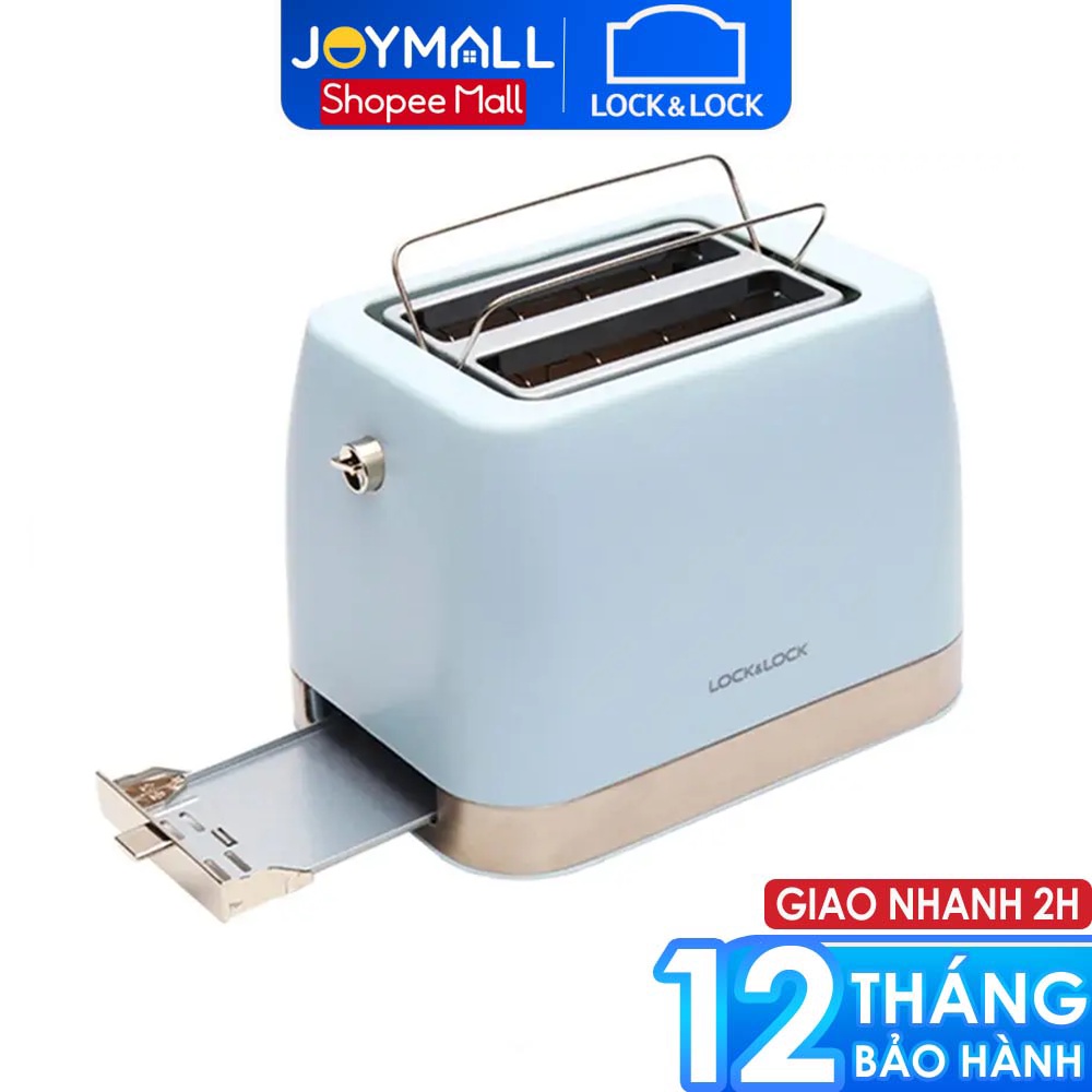 Máy nướng bánh mì Lock&amp;Lock EJB221BLU - Hàng chính hãng bảo hành 12 tháng, dùng hâm nóng, nướng bánh sandwich - JoyMall