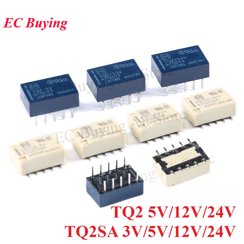 Bộ 5 Rơ Le Tín Hiệu 1A TQ2 5V 12V 24V TQ2-5V TQ2-12V TQ2-24V TQ2SA 3V 5V 12V 24V ATQ201SA ATQ209