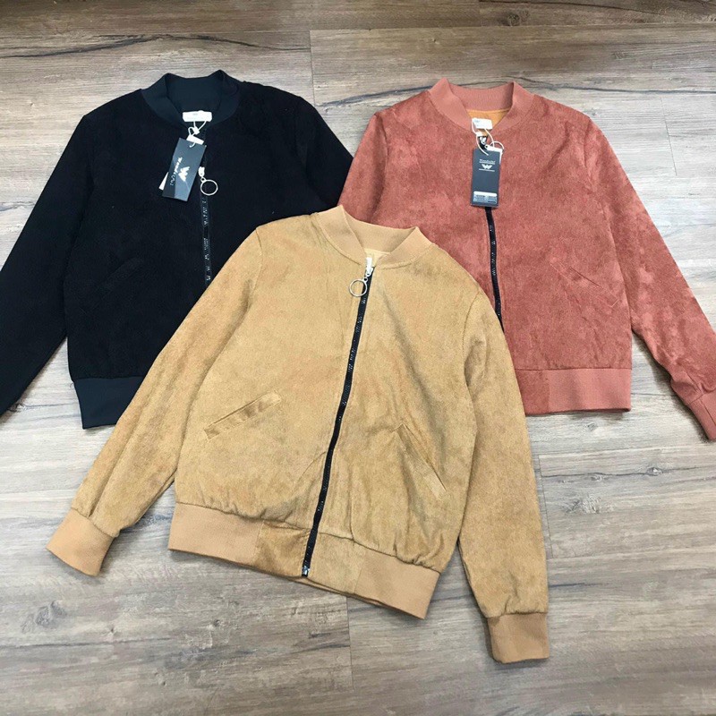 Áo khoác bomber nhung nữ