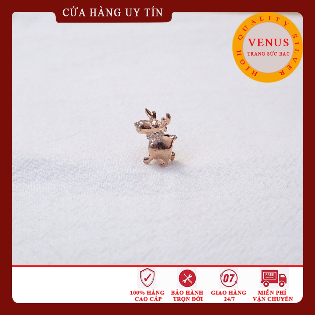 [Charm bạc 925 cao cấp] Charm treo vàng hồng- Mã sản phẩm VENUST1