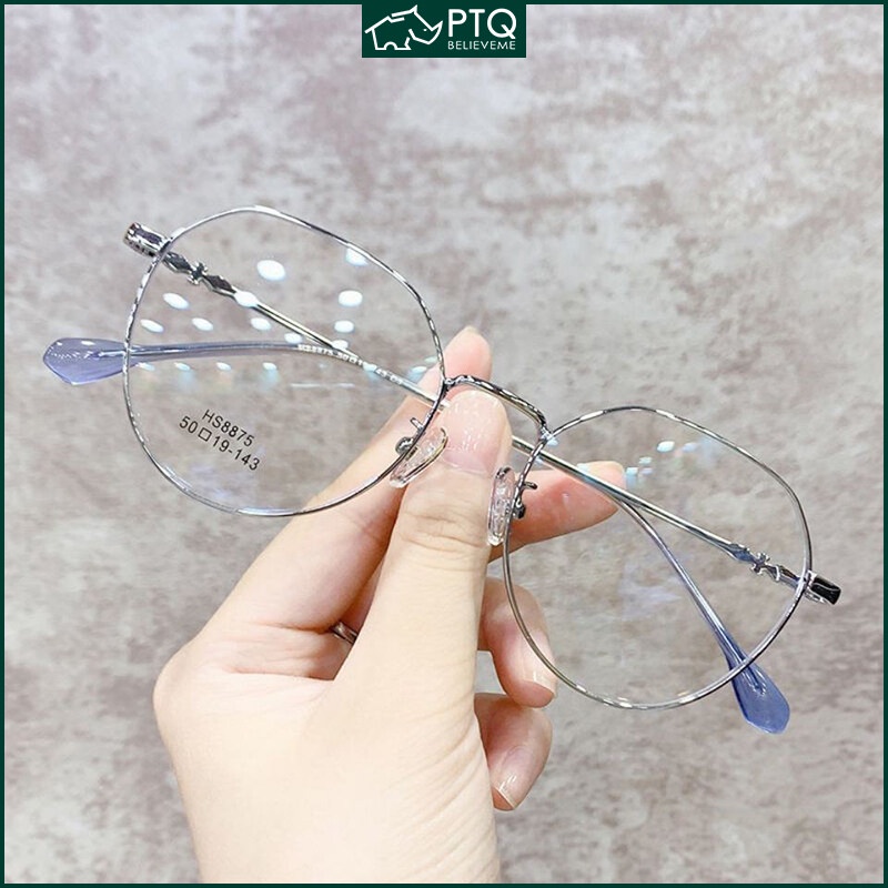 Mắt Kính Gọng Oval Kim Loại Chống Ánh Sáng Xanh Thời Trang Unisex