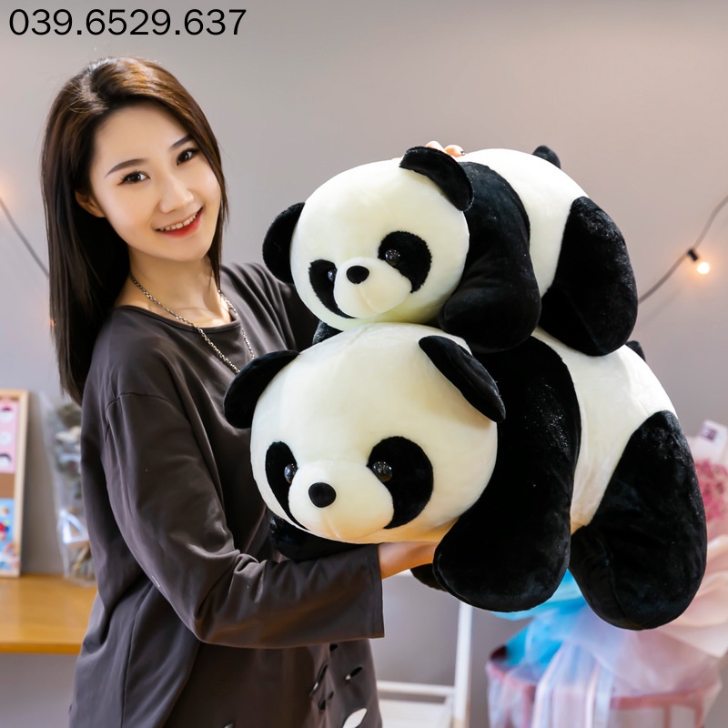 Gấu bông teddy bear gấu trúc Panda, gấu trúc nhồi bông nhập khẩu cao cấp, vải mịn size 30cm và 60cm