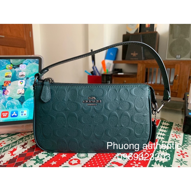 Túi Coach đeo vai cầm tay xanh ngọc AUTHENTIC