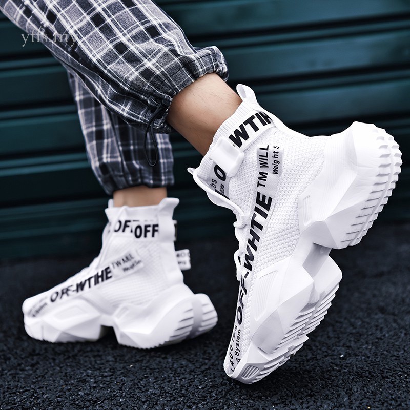 Giày thể thao nam cổ cao phong cách Off-White cá tính | BigBuy360 - bigbuy360.vn