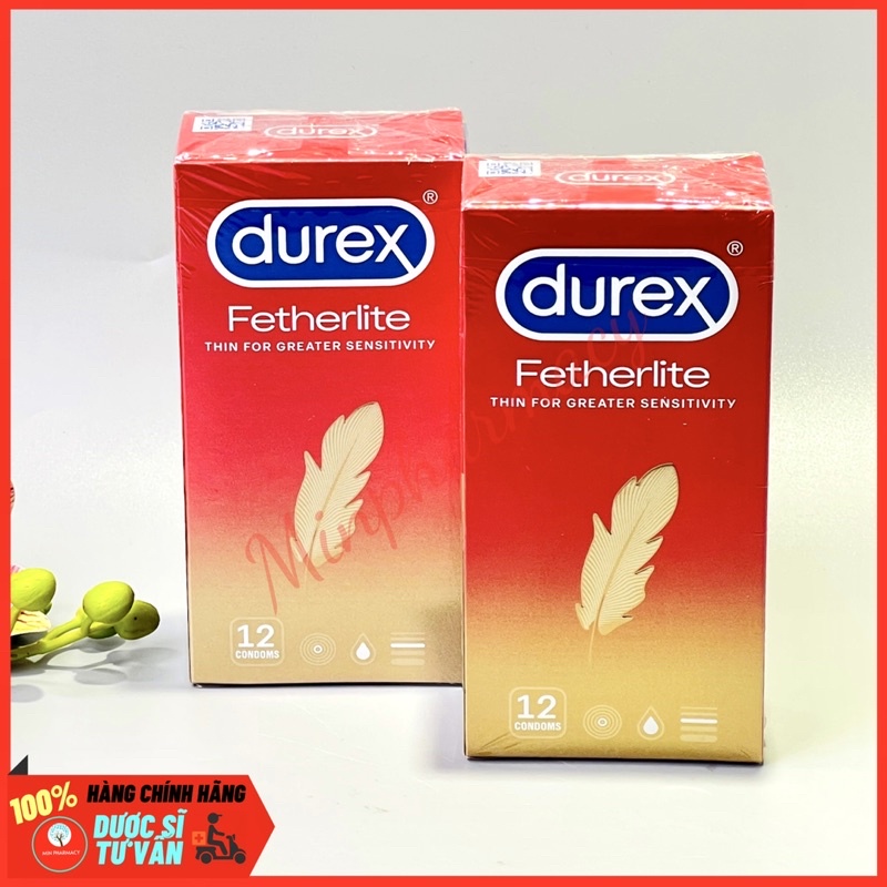 Bao cao su DUREX Fetherlite Kiểu dáng Easy-on ôm khít, độ mỏng cao Che tên sản phẩm - Minpharmacy