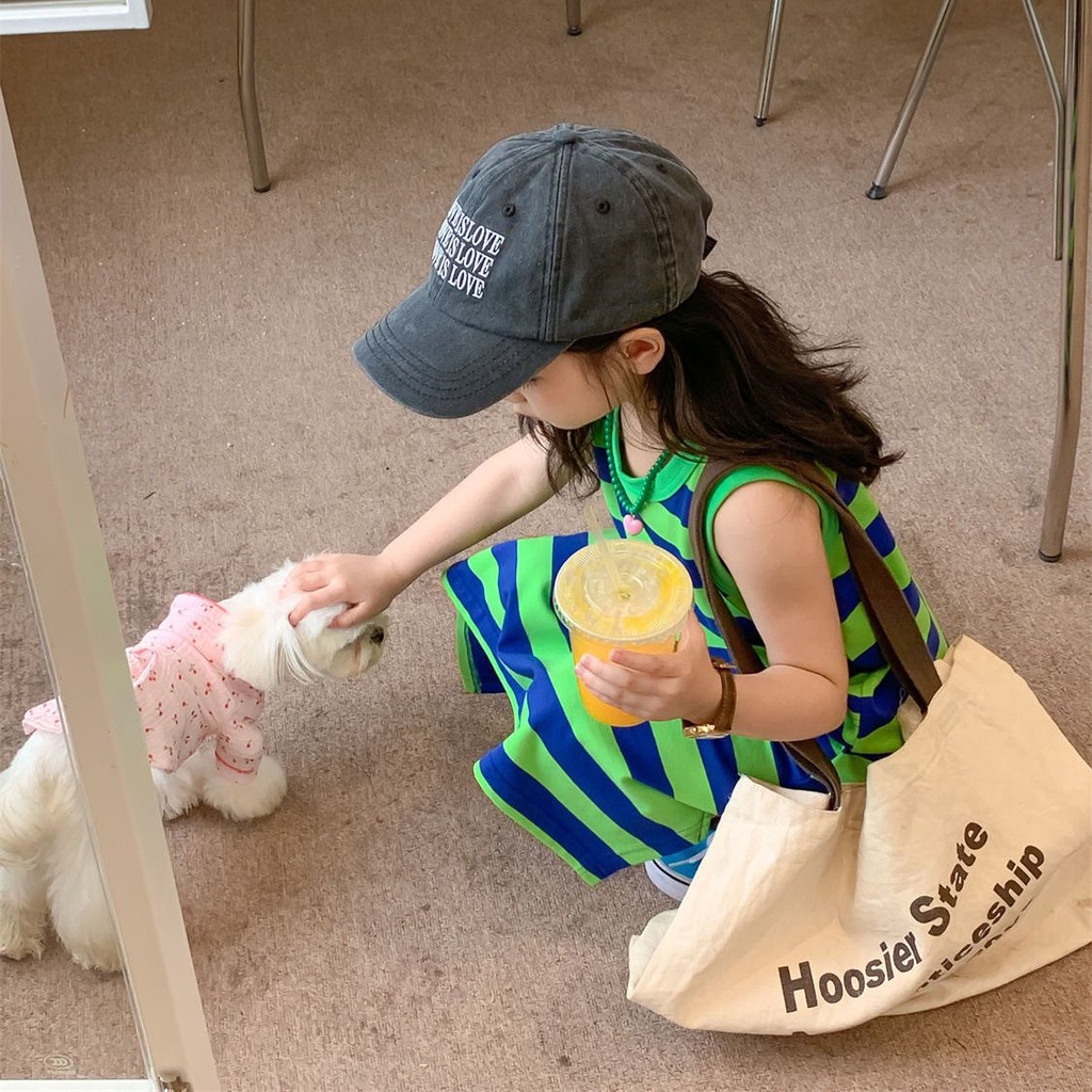 Đầm Dài Không Tay 5 Màu Tương Phản Thời Trang Mùa Hè Cho Bé Gái