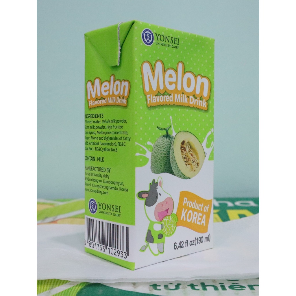 Sữa Tươi YONSEI Vị Dưa Lưới 190ML - Sữa Tươi Hàn Quốc