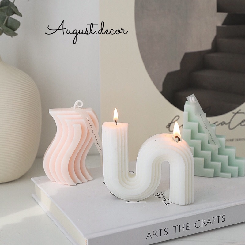Nến thơm hình học sáng tạo decor trang trí phòng- August Decor