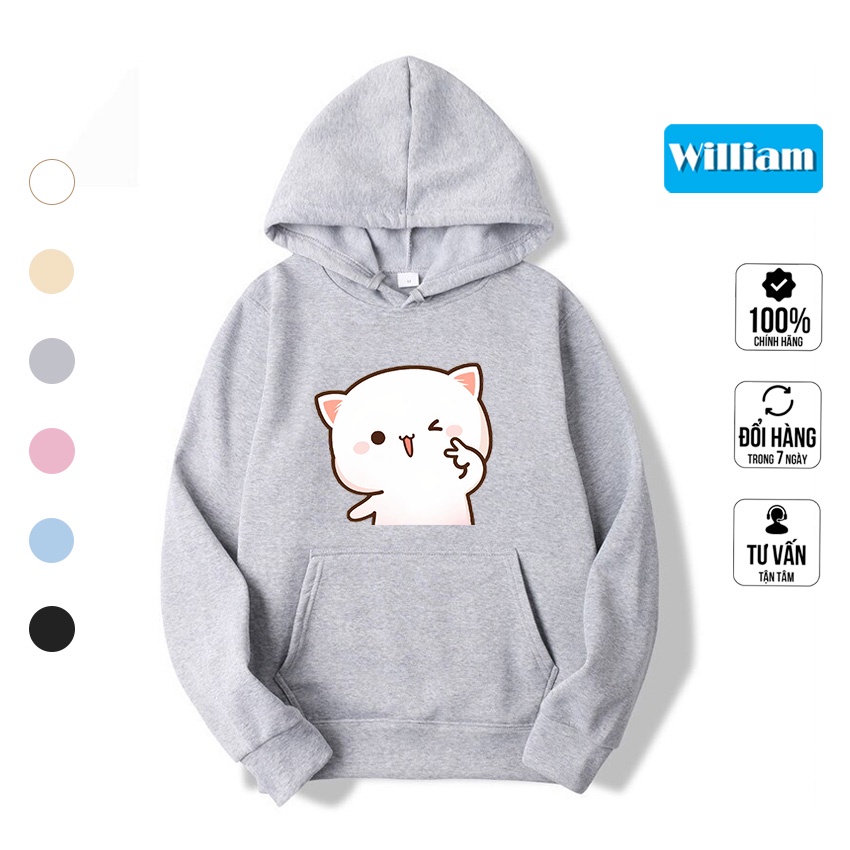 Áo hoodie nam nữ hình Mèo dễ thương chất nỉ bông dày dặn, in Pet cao cấp William - DS211