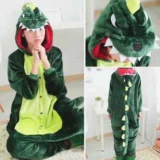 Bộ Đồ Thú Khủng Long Xanh Khủng Long Hồng Cho Nam Và Nữ Chất Nhung Mềm Mịn