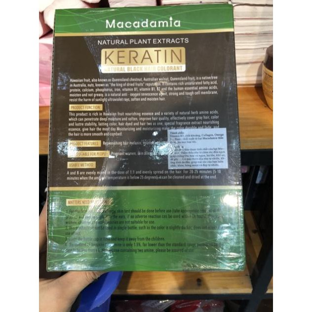 Nhuộm đen thảo dược keratin không dính không bết da đầu