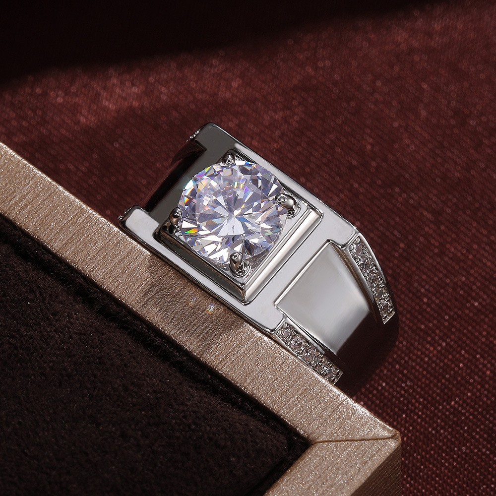 Nhẫn đính hôn kim cương thiết kế sang trọng cho nam