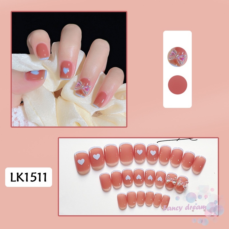 Set 24 Móng Tay Giả Kèm Keo Dán Dùng Trang Trí Móng Nghệ Thuật