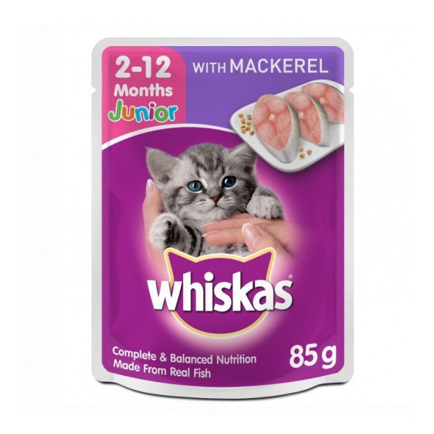 Thức ăn ướt Pate cho mèo Whiskas Junior Tuna 80gr, Pate cho mèo cao cấp vị cá thu bổ sung dinh dưỡng WHISKAS_TITIPETS