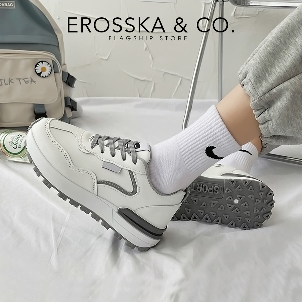 Giày thể thao nữ thời trang Erosska dáng trơn đế răng cá tính năng động _ ES007