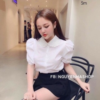 Áo sơ mi trắng tiểu thư(kèm ảnh thật)