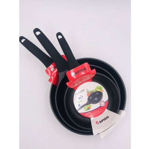 Chảo Rapido 20-24-28cm Teflon - 3 lớp-chống dính-đáy phẳng , dùng cho tất cả loại bếp