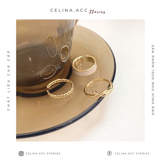 Nhẫn nữ set 3 chiếc kết hợp phong cách Hàn Quốc Celina
