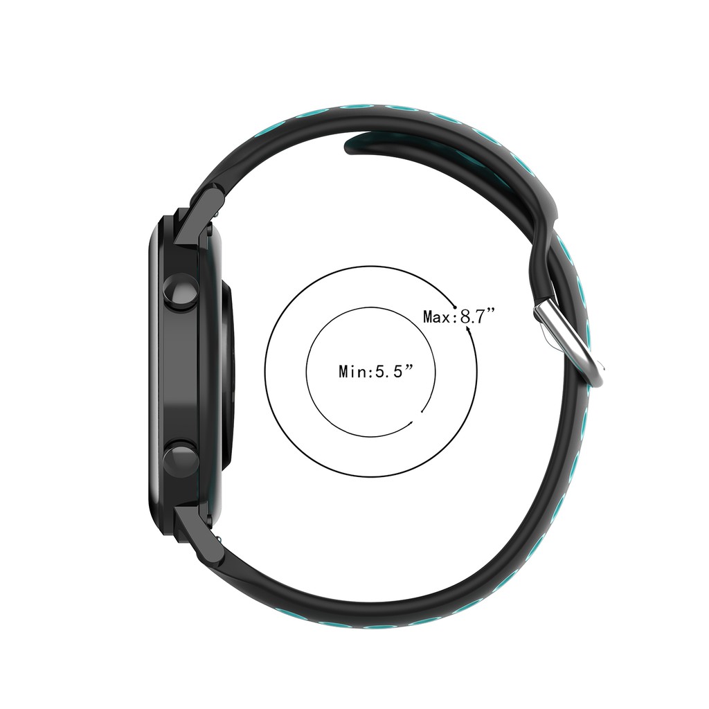 Dây đeo chất liệu silicon cao su 2 màu phối khóa thay thế cho Samsung galaxy watch active 2