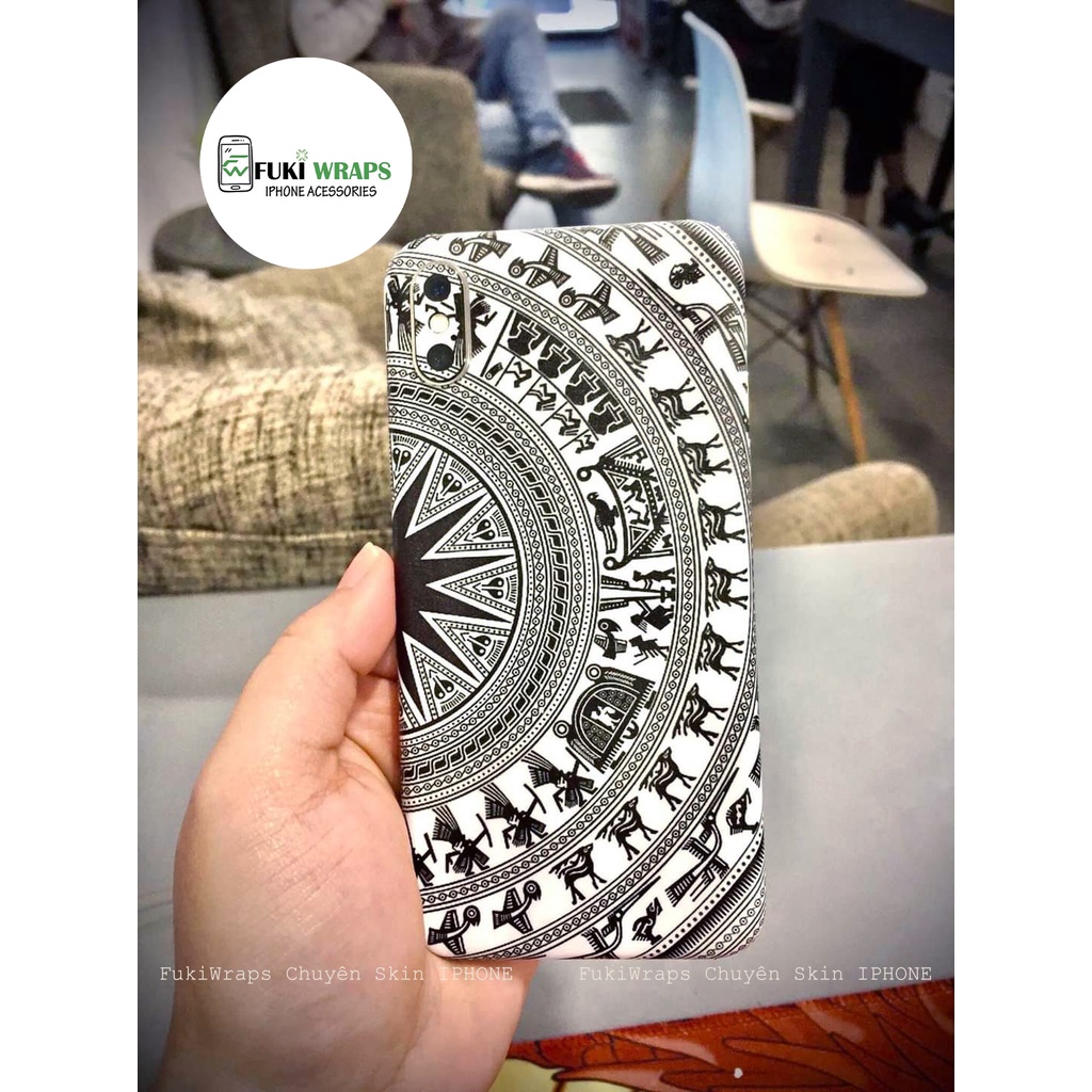 Tấm dán Skin FULL VIỀN Trống Đồng Dành Cho 13ProMax 12ProMax 11ProMax X XS XR XSMAX 6Plus 7Plus 8Plus FukiShop