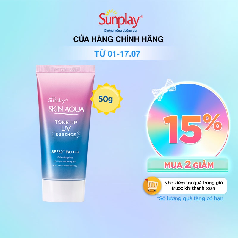 Tinh chất chống nắng nâng tông dành cho mọi loại da Sunplay Skin Aqua Tone