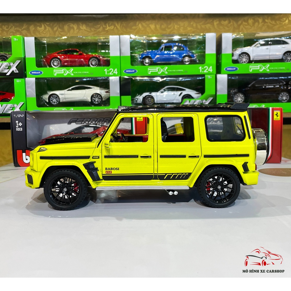 Mô hình xe hợp kim Mercedes-Benz G700 Babosi tỉ lệ 1:18 dài 30cm hãng Weituo Carshop màu vàng