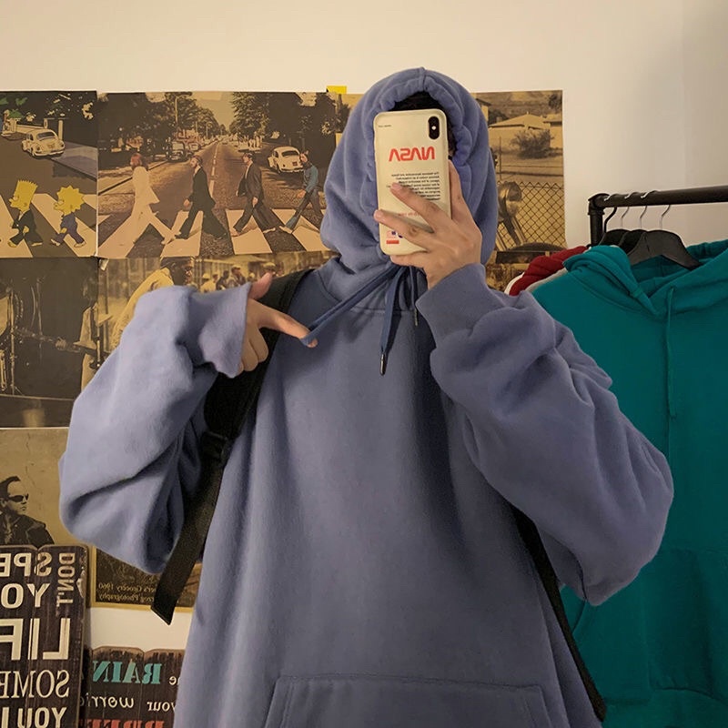 [ORDER] Áo Hoodies Nỉ Bông Trơn Ulzzang Unisex Mũ 2 Lớp Size Big | BigBuy360 - bigbuy360.vn
