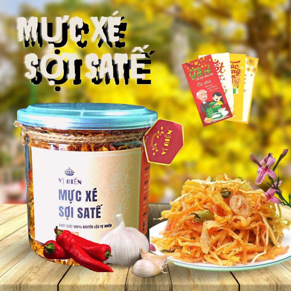 Mực Xé Tẩm Gia Vị Vị Biển, Đồ Ăn Vặt Ngon Rẻ Hủ PET 130GR Thực Phẩm Ăn Liền