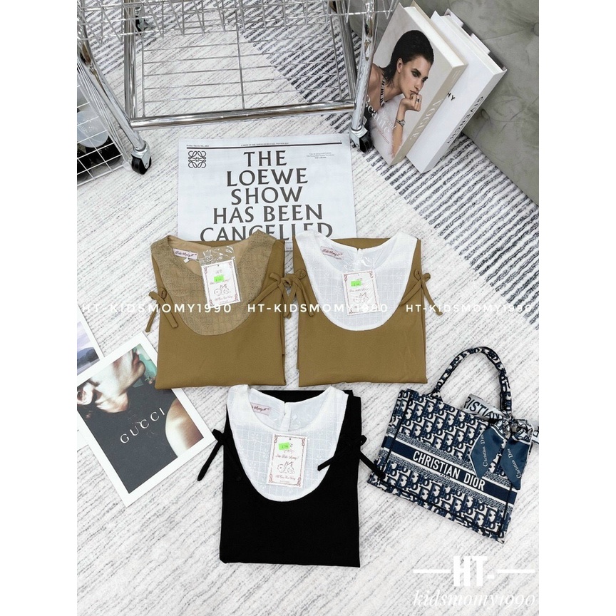 ￼Váy bầu dáng giả yếm với thiết kế đen pha ren xinh xắn dễ thương mặc đi làm đi chơi