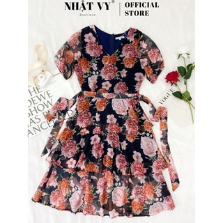 Đầm hoa 3 tầng cổ đắp chéo Nhật Vy BOUTIQUE - D1946