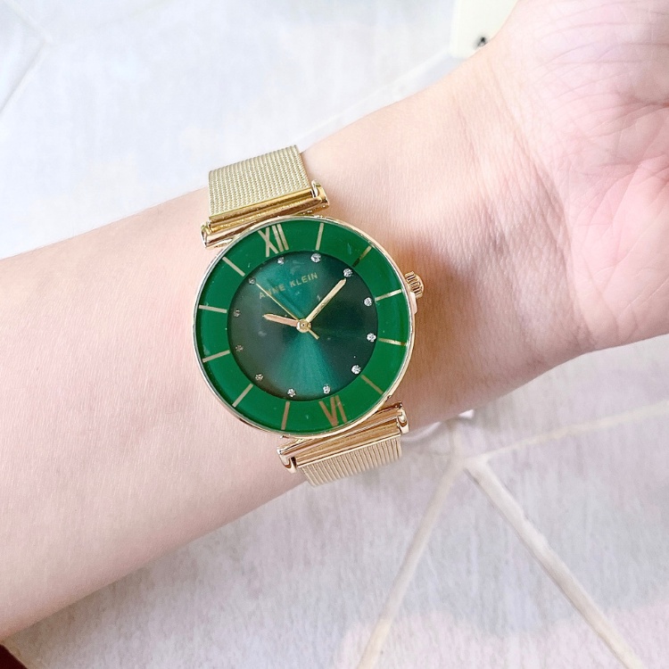 Đồng hồ nữ ANNE KLEIN model AK/3780GNGB dây mesh tone vàng gold sang trọng