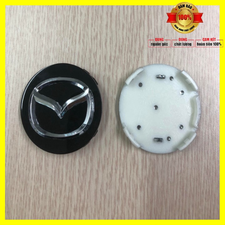 Logo chụp mâm bánh xe Mazda MAD57 Đường kính ngoài 57mm, Nhựa ABS