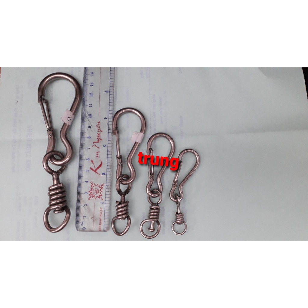 Móc chống xoắn inox 304, móc xích chó mèo, móc khóa